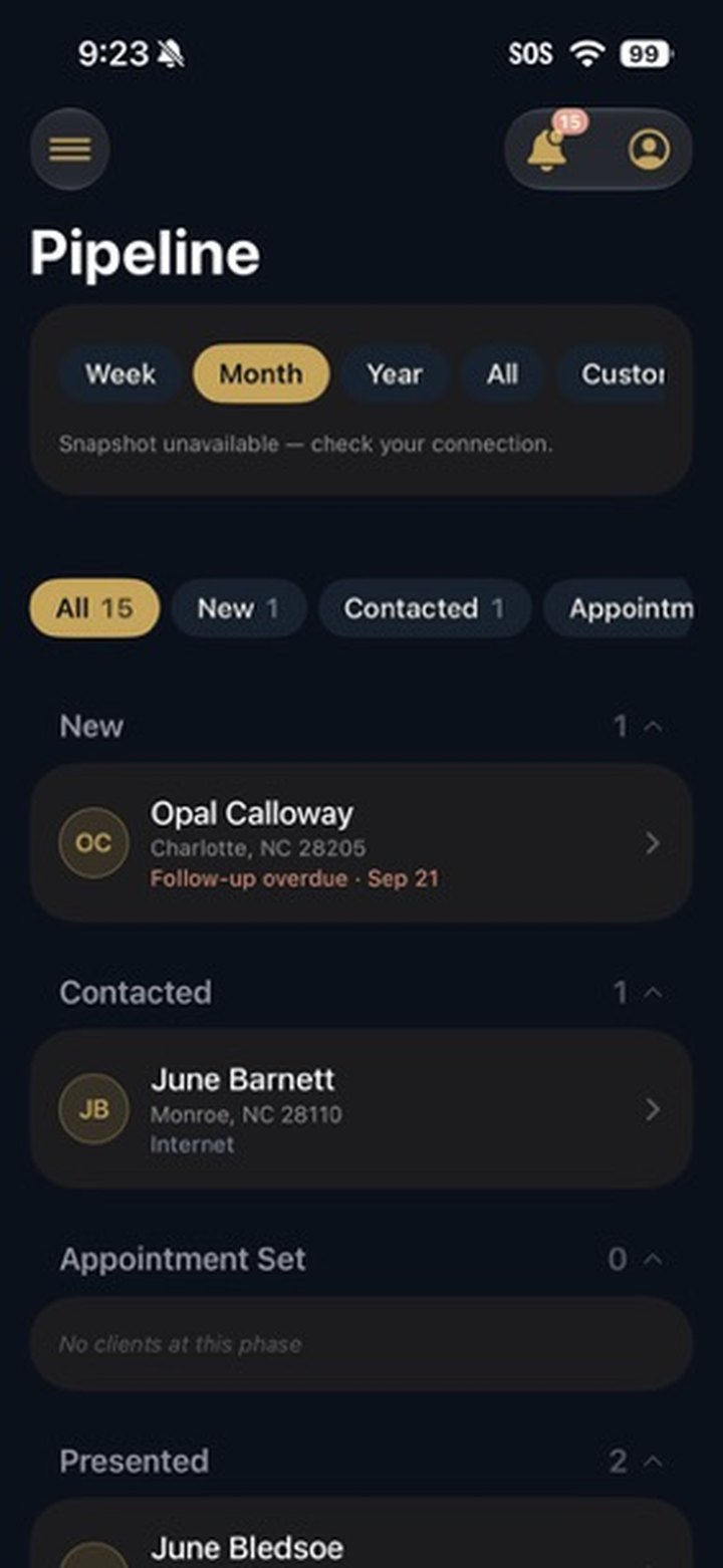 AgentDeck pipeline grouped by stage