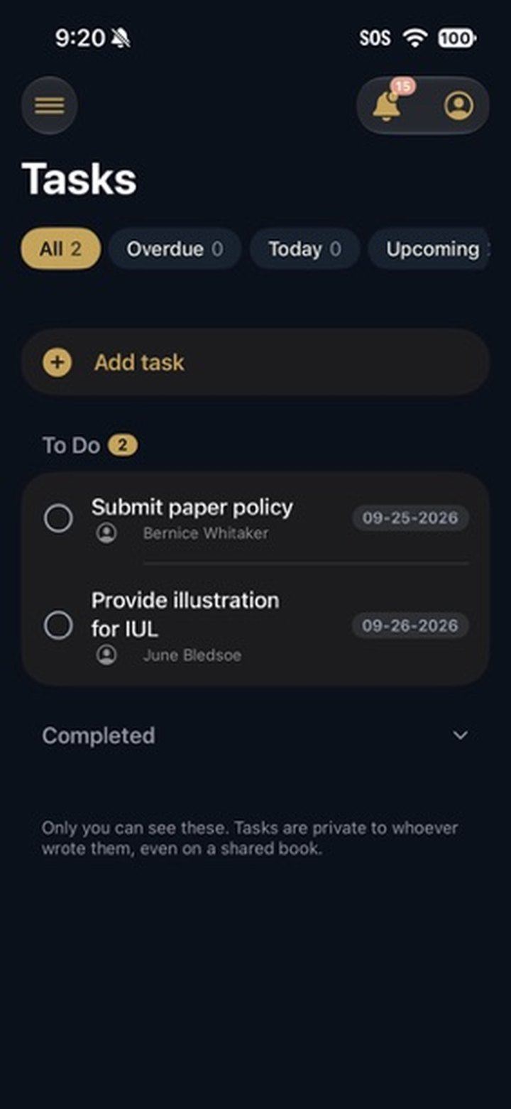 AgentDeck task list